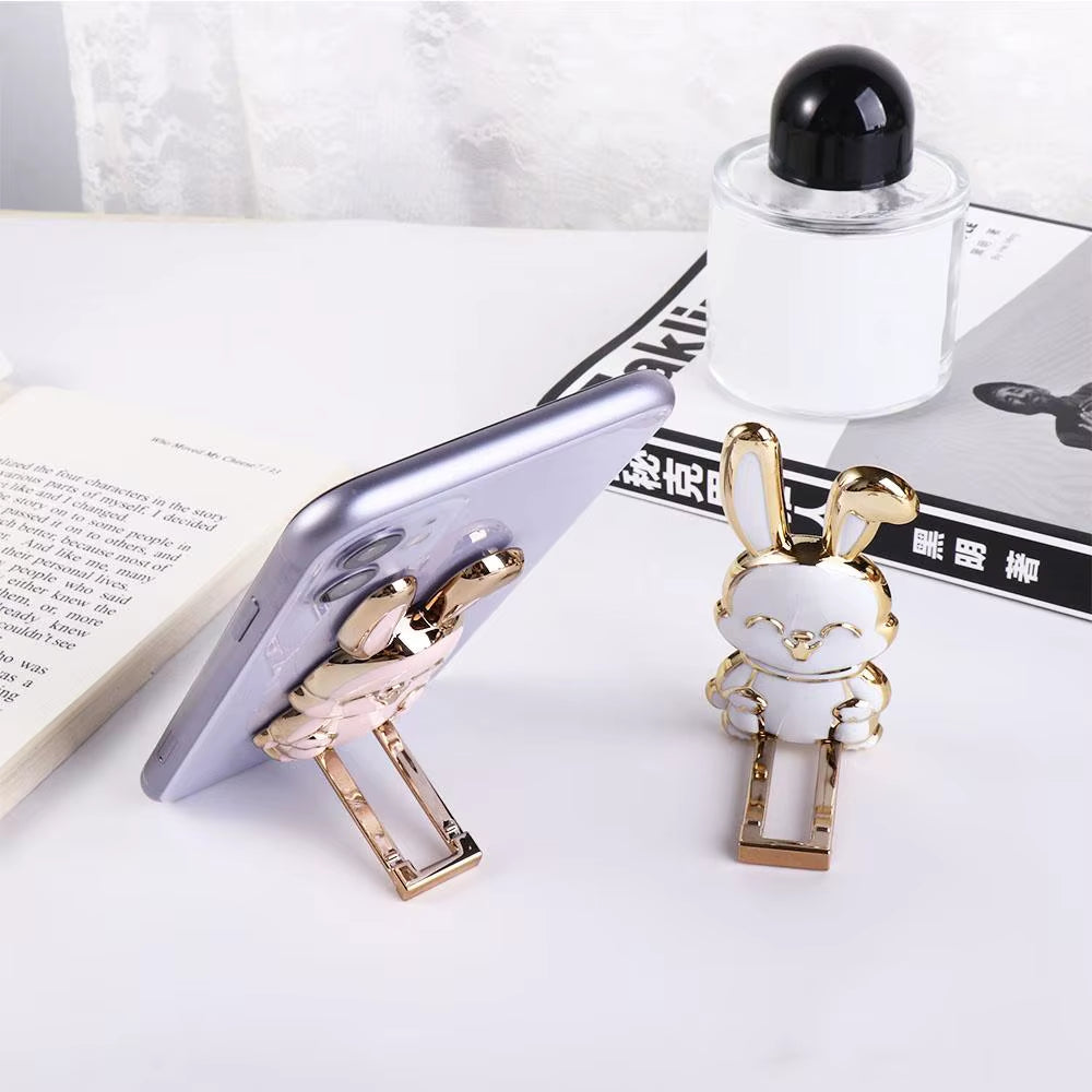 Support Anneau Lapin 3D pour Téléphone – Bague Pliable et Rotative, Fixation Dos Portable Universelle