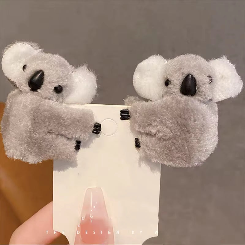 Barrette Koala en Peluche – Pince à Cheveux Mignonne pour Fille ou Femme, Accessoire de Coiffure Kawaii