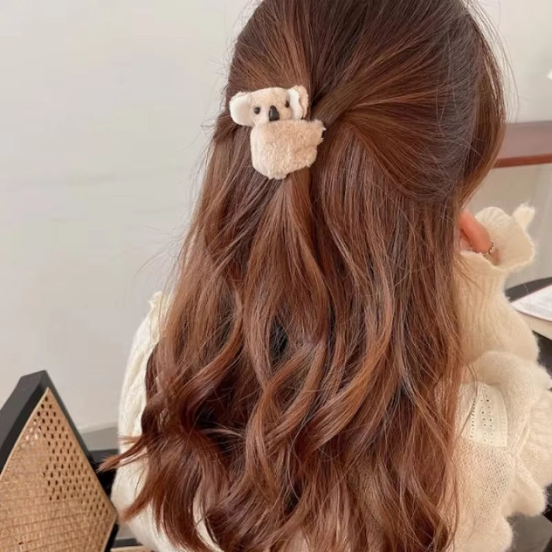 Barrette Koala en Peluche – Pince à Cheveux Mignonne pour Fille ou Femme, Accessoire de Coiffure Kawaii