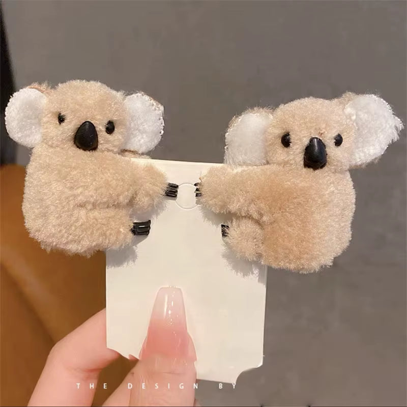 Barrette Koala en Peluche – Pince à Cheveux Mignonne pour Fille ou Femme, Accessoire de Coiffure Kawaii