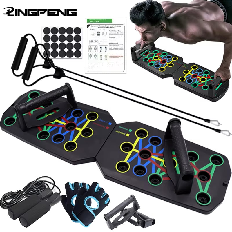 Set de Pompes Portable 14 en 1 – Musclez Bras, Poitrine, Abdos et Dos Partout