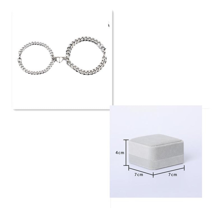 Bracelets Couple Aimantés – Cœur d’Amour en Acier Titane