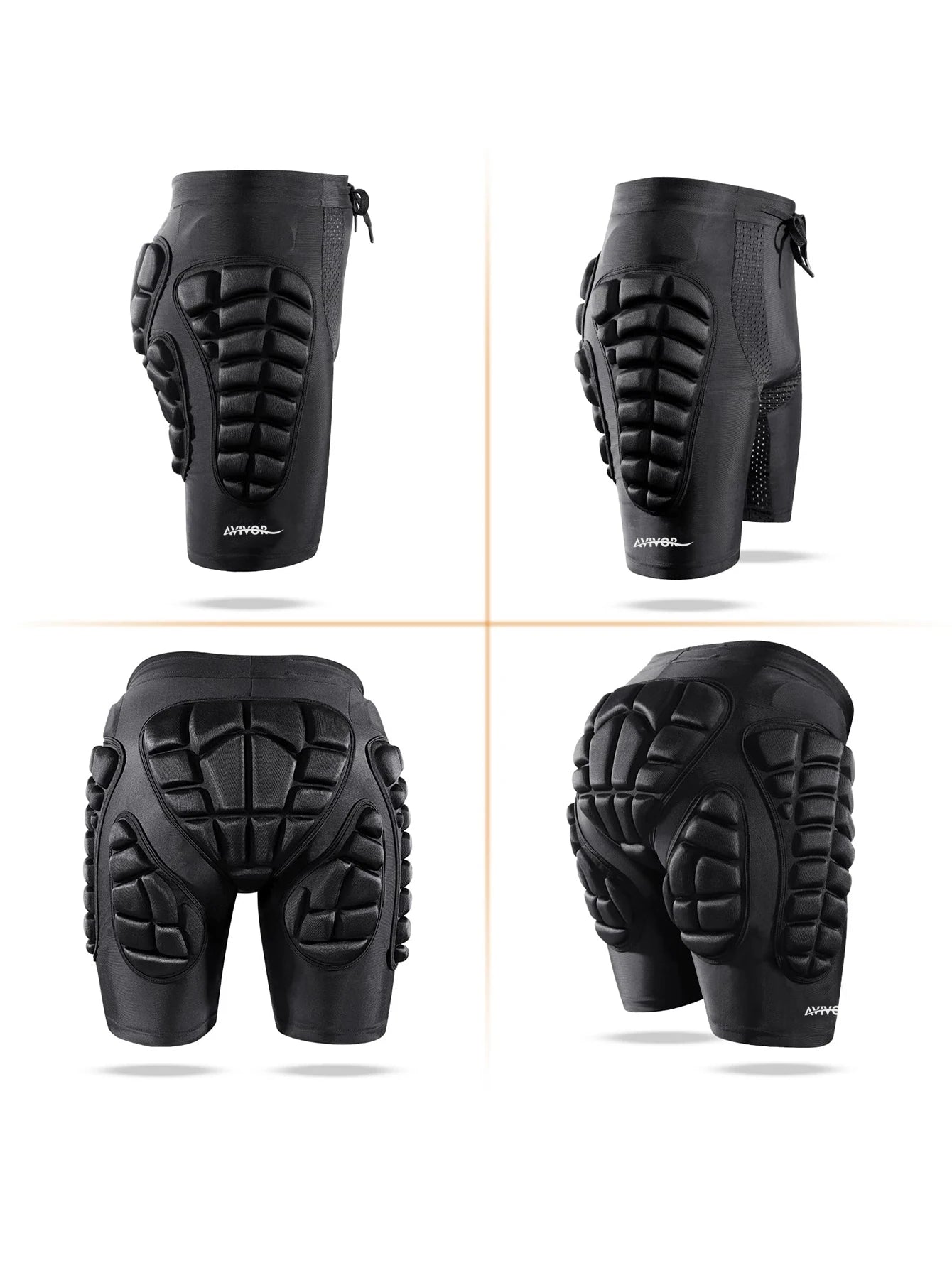 Short de Protection Rembourré AVIVOR – 3D Antichoc pour Snowboard, Ski et Skate