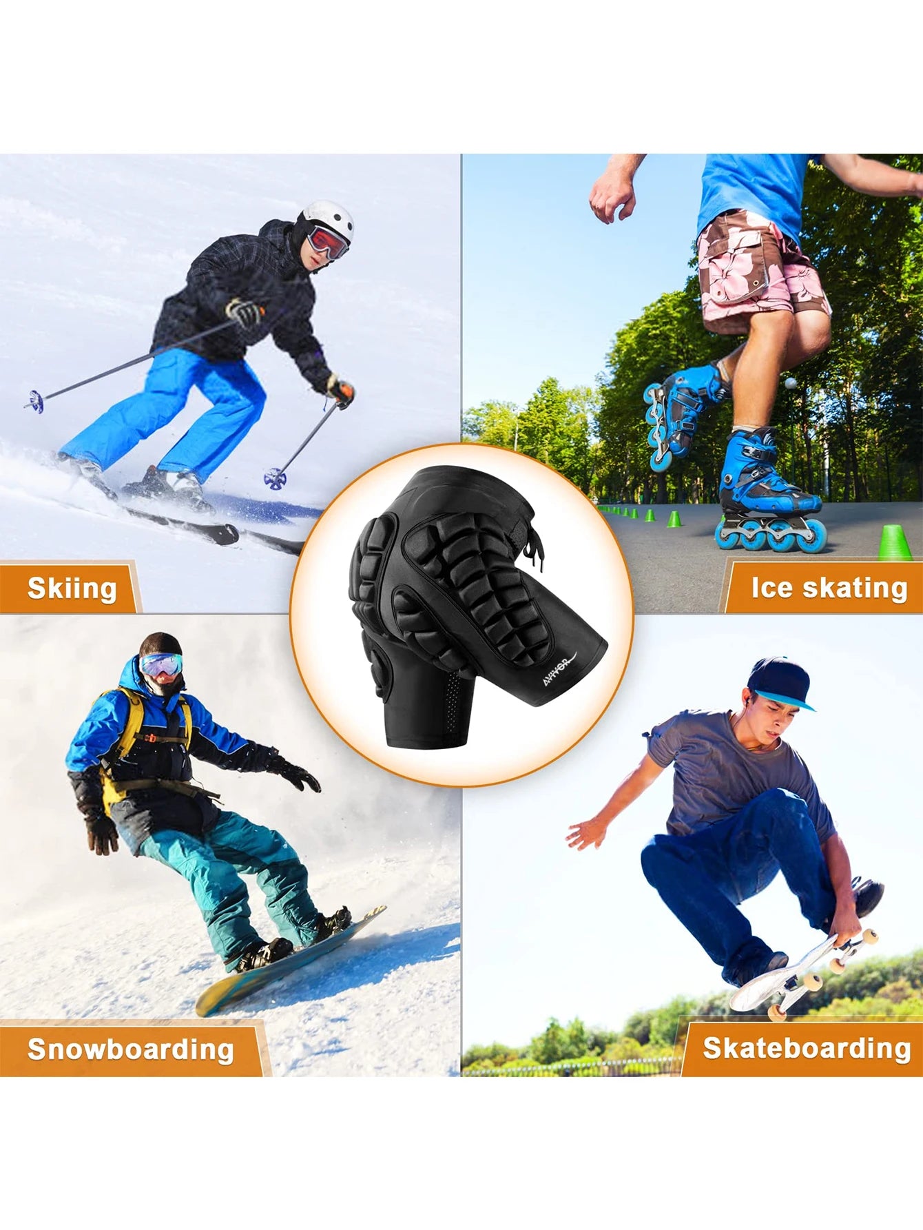 Short de Protection Rembourré AVIVOR – 3D Antichoc pour Snowboard, Ski et Skate