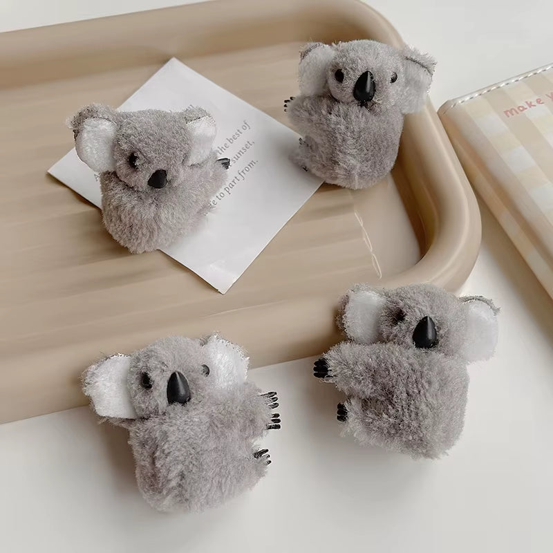 Barrette Koala en Peluche – Pince à Cheveux Mignonne pour Fille ou Femme, Accessoire de Coiffure Kawaii