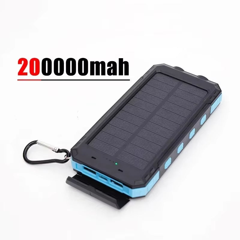 Batterie Solaire 200000mAh – Chargeur Portable Haute Capacité avec USB-A & USB-C, Compatible iPhone / Android, Charge Rapide