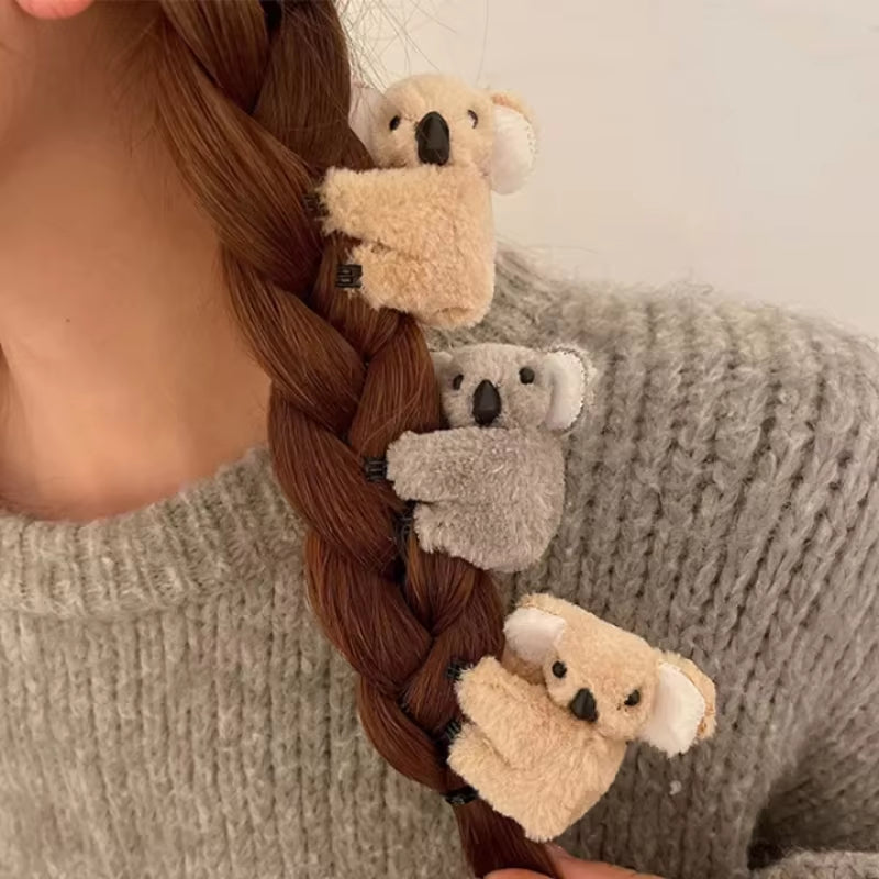 Barrette Koala en Peluche – Pince à Cheveux Mignonne pour Fille ou Femme, Accessoire de Coiffure Kawaii